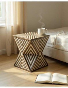 Table d'appoint sablier noir et blanc 2