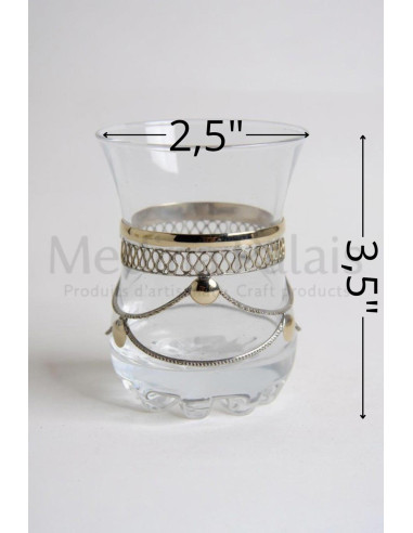 6 Moroccan Tea Glasses – Hammered Copper Patterns