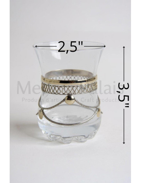 6 Moroccan Tea Glasses – Hammered Copper Patterns