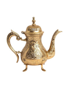 Gold Turkish Teapot in Hammered Metal
