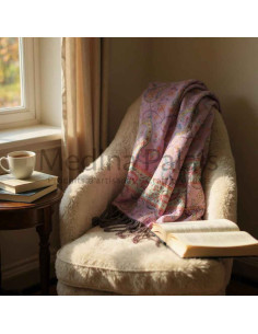 Foulard pashmina mauve – motif cachemire 2