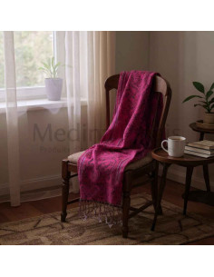 Raspberry Pashmina Scarf – Fine Pattern 2