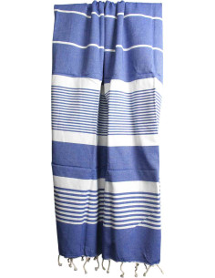 Blue fouta with white stripes