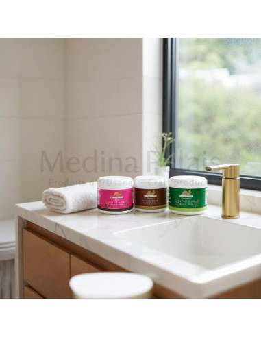 Moroccan Black Soap Trio – Unscented, Rose,...