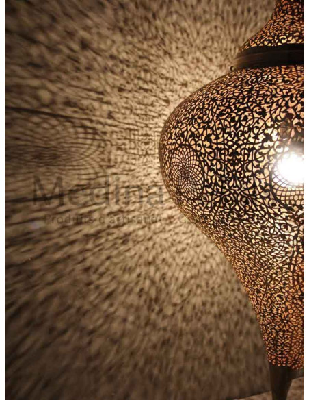 Moroccan Gold Openwork Copper Chandelier Essil, 45 in