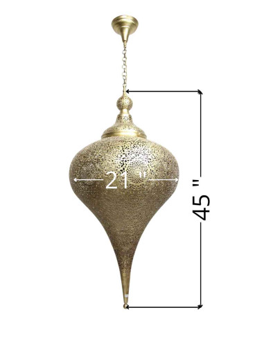 Moroccan Gold Openwork Copper Chandelier Essil,...