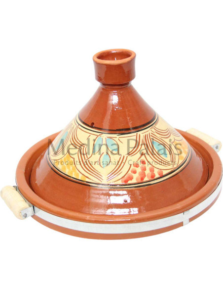 Tajine marocain en terre cuite 33 cm (13 po) – 6 à 8 personnes, pois rouges