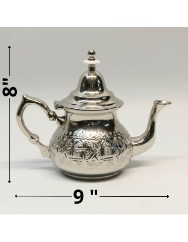 Moroccan Nickel-Plated Copper Teapot – 1 L