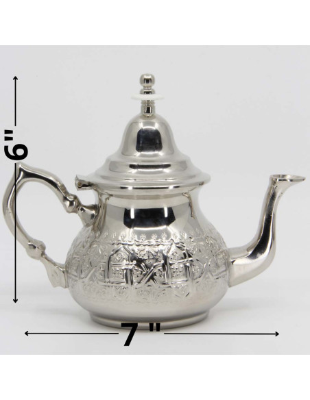 Théière marocaine en cuivre nickelé – 500 ml