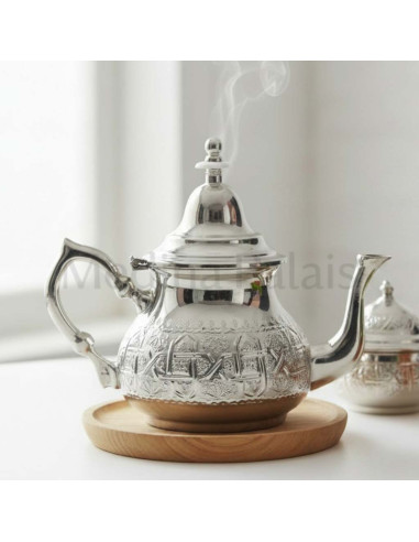 Moroccan Nickel-Plated Copper Teapot – 750 ml