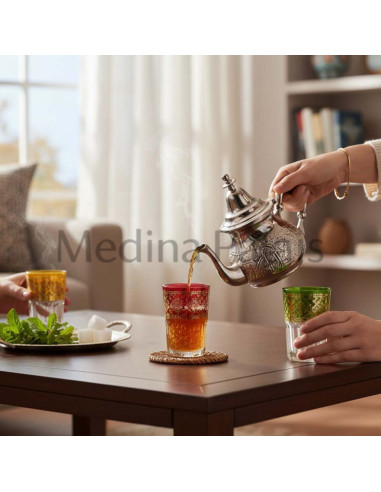 Moroccan Nickel-Plated Copper Teapot – 300 ml