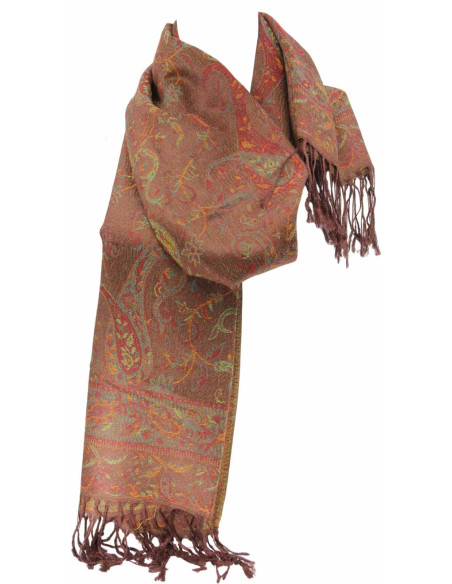 Terracotta Pashmina Scarf – Paisley
