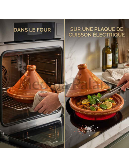 Tajine marocain en terre cuite 20 cm (8 po) – 1 à 2 personnes