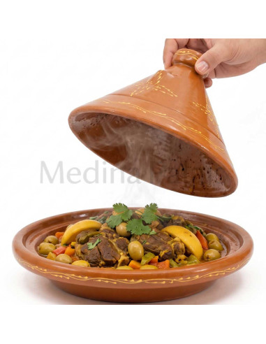 Tajine marocain en terre cuite 36 cm (14 po) –...