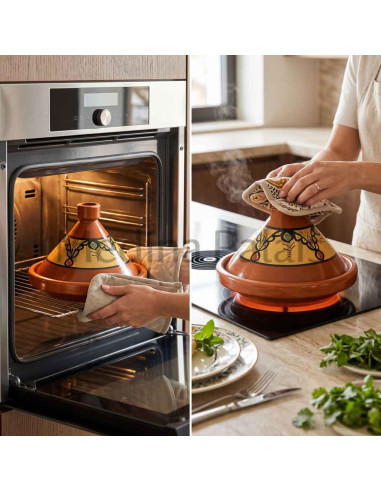 Handcrafted Moroccan clay tagine