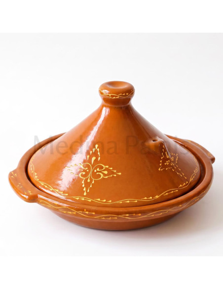 Tajine marocain en terre cuite, forme poêle 14″ – 6 à 8 personnes