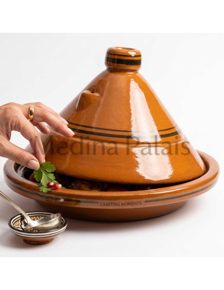 Tajine marocain en terre cuite émaillé 38 cm (15 po) – 9 à 12 personnes