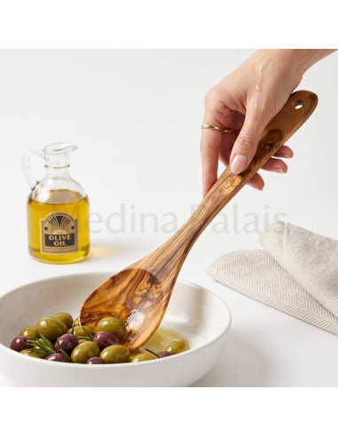 Cuillère de service en bois d'olivier, 14 po