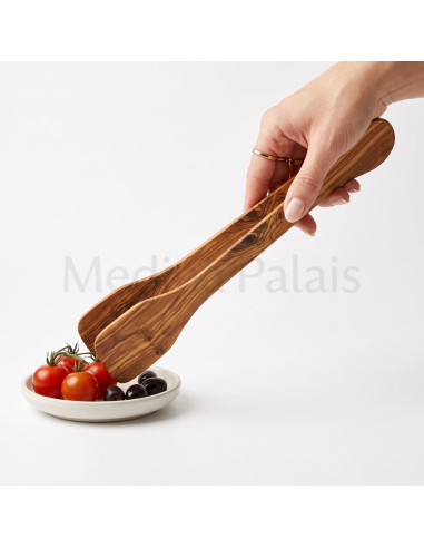 Olive Wood Serving Tongs, 15.5 in