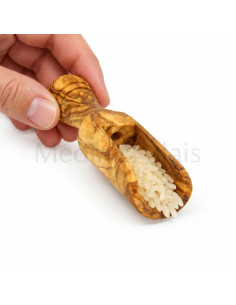 Small Handmade Olive Wood Scoop from Tunisia