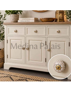 Boutons de meuble en céramique dorée – Style bohème... 2