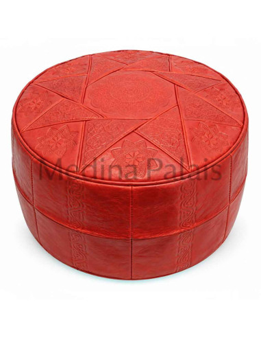 Moroccan Leather Pouf