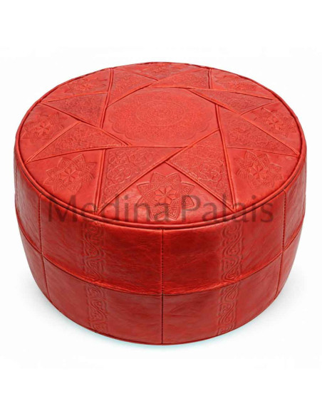 Moroccan Leather Pouf