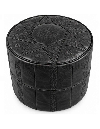 Moroccan Leather Ottoman