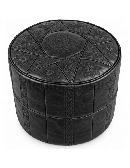 Moroccan Leather Ottoman