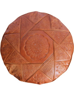 Camel Moroccan Leather Footstool 2