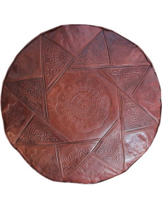 Brown Moroccan Leather Footstool 2