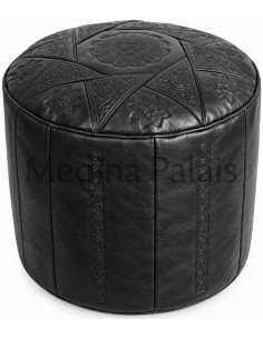 Pouf marocain noir