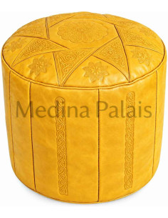Pouf marocain jaune