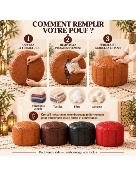 Pouf traditionnel marocain