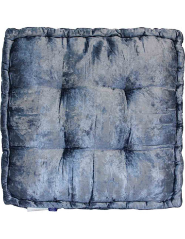 Blue and Purple Brocade Floor Cushion, 18 x 18 in