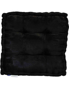 Coussin de sol brocart noir et or, 18 x 18 po 2