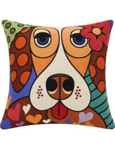 Housse de coussin chien