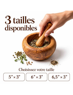Handcrafted Tunisian Olive Wood Mortar and Pestle 2