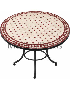 Table en mosaïque zellige faite à la main – 43″ × 35″