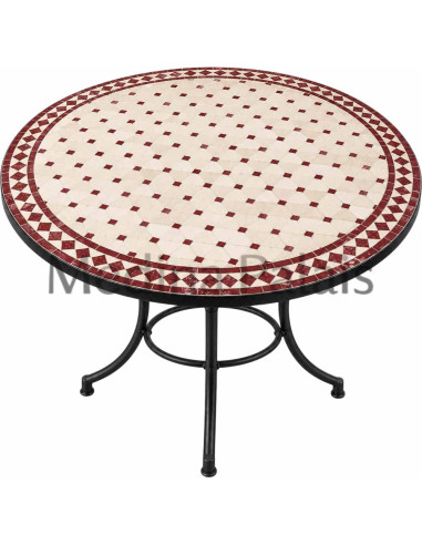 Round Zellige Mosaic Table, 43 x 35 in