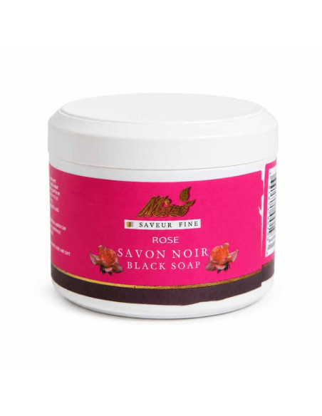 Moroccan Black Soap, Rose – 250 g Jar