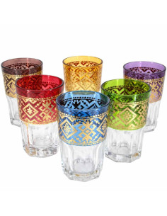 Moroccan Tea Set for 6 – Gold-Band Glasses 2