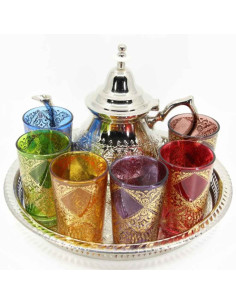 Ensemble à thé marocain avec théière et plateau