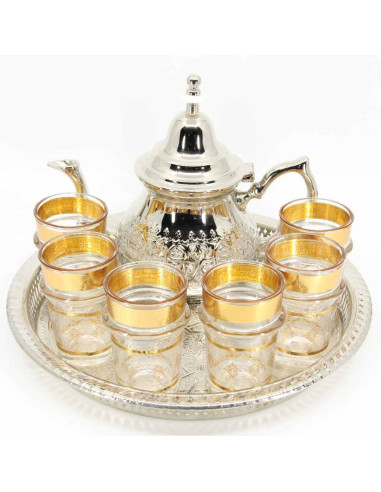Moroccan Tea Set for 6 – Gold Glasses
