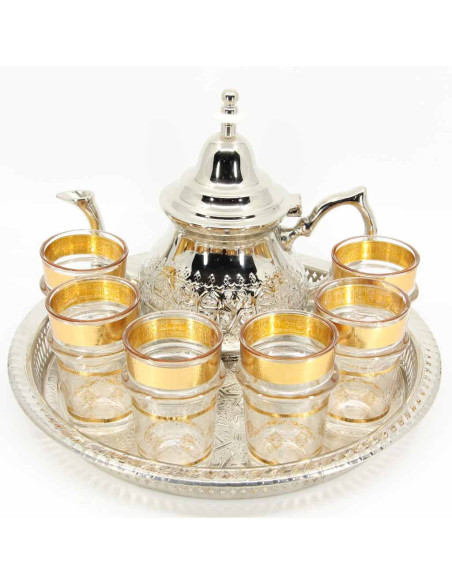Moroccan Tea Set for 6 – Gold Glasses