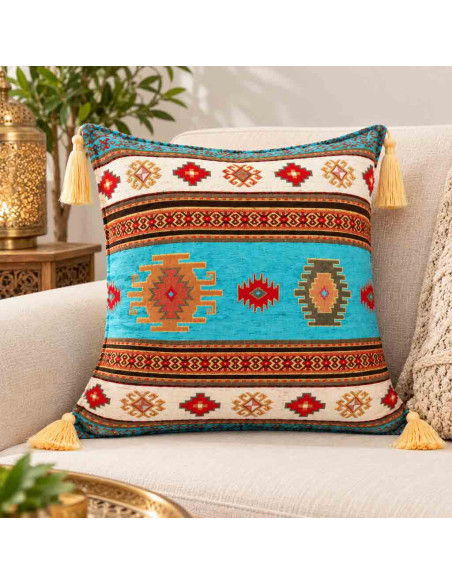 Housse de coussin turque Kilim, 17 x 17 po