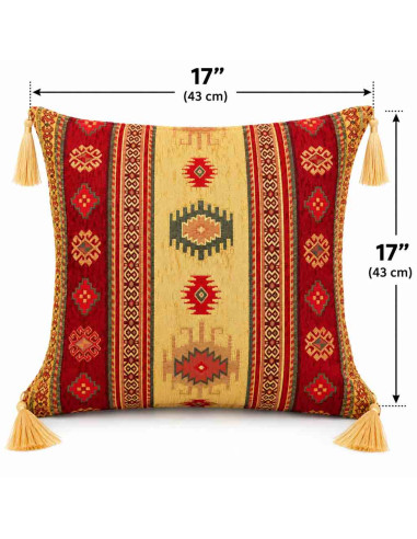 Turkish Kilim Cushion Cover, 17 x 17 in