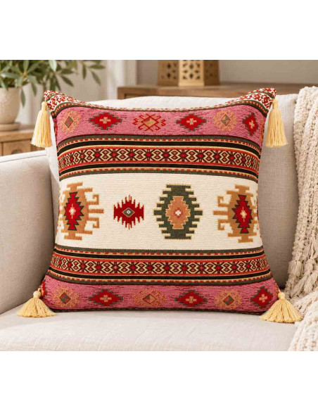Turkish Kilim Cushion Cover, 17 x 17 in