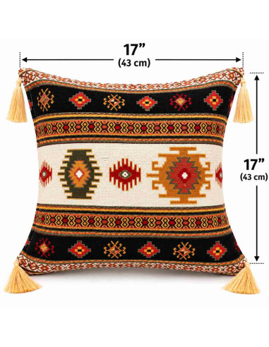 Turkish Kilim Cushion Cover, 17 x 17 in