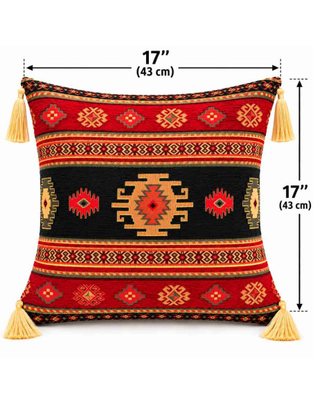 Turkish Kilim Cushion Cover, 17 x 17 in